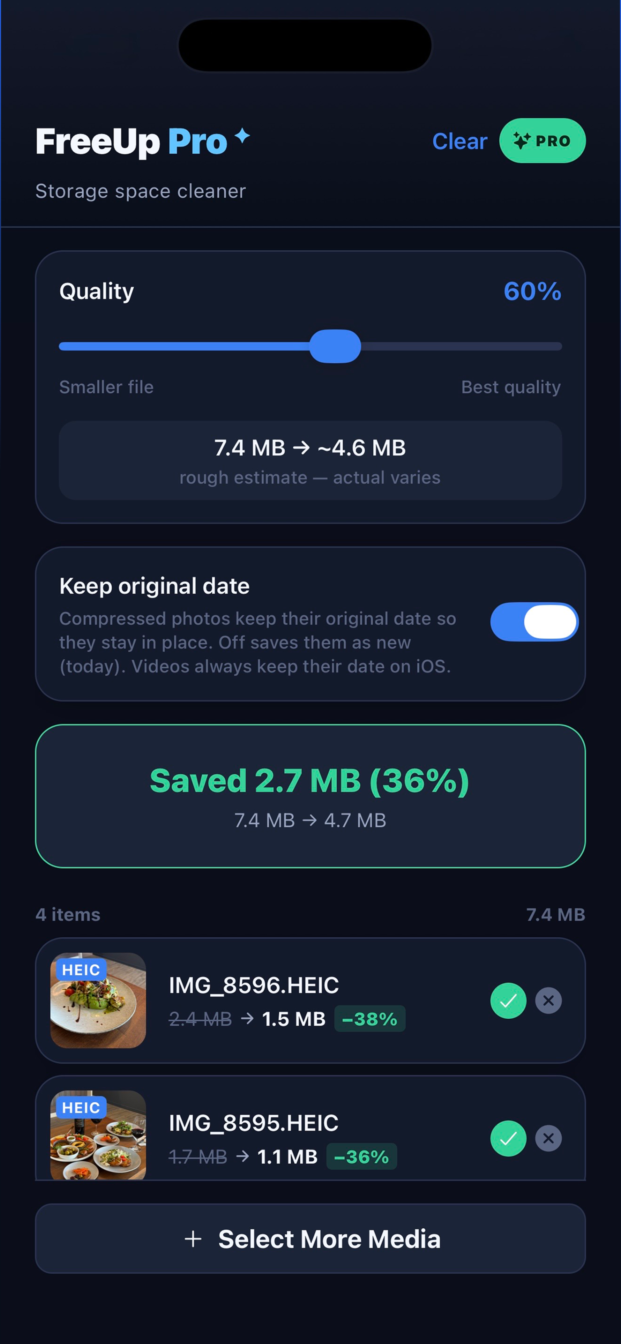 Compression savings